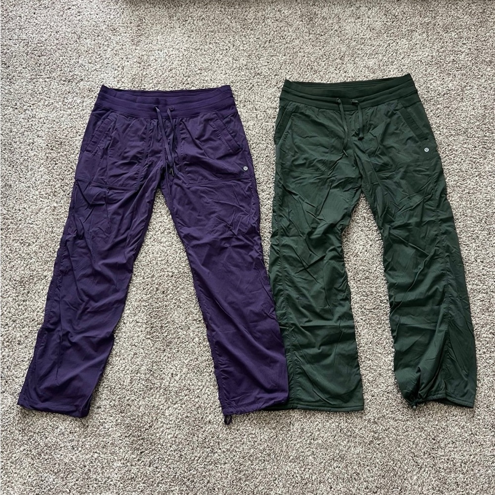 Dance Studio Pants 2 Pair for one price Purple and Green Size 12
